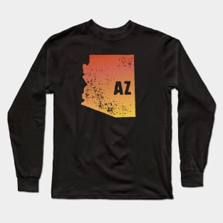 US state pride: Stamp map of Arizona (AZ letters cut out) Long Sleeve T-Shirt